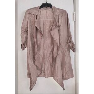 Women’s Taupe Brown Draped Trench Jacket - One Size